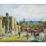 Michael Lyne (British, 1912-1989), The Meet o the Pytchley Hunt at Ashby Manor, the Home of Lord