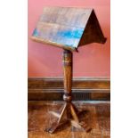 A craftsman made oak standing lectern by Alan Brown, circa 1997, made from oak salvaged from