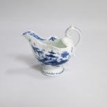 A Derby Butter boat painted with a Chinese Landscape Date circa 1770 Size 8.5cm high Condition;