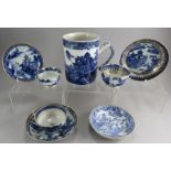 A group of  mid-eighteenth century blue and white hand-painted Chinese export wares, c. 1760-80.