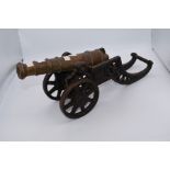 Cast iron and bronze table top cannon, deactivated