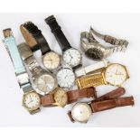 A collection of ladies and gents wristwatches, vintage and modern AF including a gold plated gents