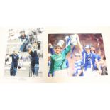 A signed Neville Southall and Graeme Sharp 1985 F.A. Cup Winners photograph; together with a