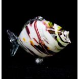 A collection of four various large graduating Italian Murano glass fish, hollow bodies with multi