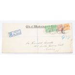 A George VI City of Westminster franked March 1928 registered post addressed to Ronald Brooks,