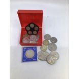 A collection of 19th and 20th Century coins, commemorative and others, to include Victorian silver