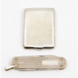 A George V silver plain match box holder, by W Neale, Birmingham, 1928, size approx. 60 x 45mm, d