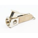 A Modern silver and silver plate cigar cutter, the silver engine turned body by Mappin & Webb,