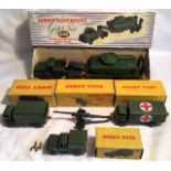 Dinky: A collection of assorted Dinky military vehicles to include: 698 Tank Transporter with Tank