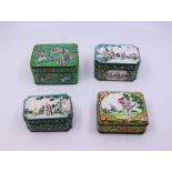 A collection of four Chinese enamel Qing dynasty boxes
