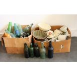 A large collection of vintage bottles, ceramics and similar