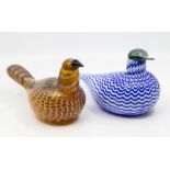 Oiva Toikka (Finnish, b.1931) for Iittala Art Glass two glass birds possibly Teals (2)  Provenance