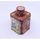 A Chinese Qing dynasty Enamel tea cannister