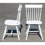 Two White painted wooden Chairs from the  Provenance  Baroness Boothroyd