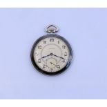 A Longines silver and enamel pocket watch