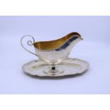 A Continental 800 grade silver Gravy boat, 520g