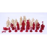 A late 19th cent Cantonese cared Ivory chess set