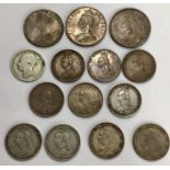 Victoria, Florins 1849 (goddess type), 2 x 1887, Shillings 1877, 5 x 1887, 1888, 2 x 1890, 1893,