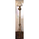 An early 20th cent brass standard lamp