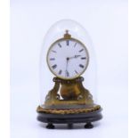 A 19th cent Skeleton clock , original glass dome