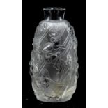 A Lalique Femme Fleurs bud vase Circa 1998, comprising frosted moulded glass with floral decoration