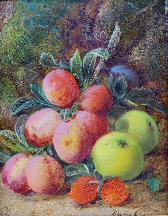 A 19th cent George Clarke oil on canvas study of fruit - Image 2 of 3