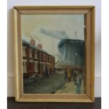 A modern British oil on canvas"Tyneside " Caroline Hutchinson