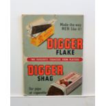 A large Digger SHAG tobacco cardboard advertising display