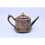 A fine silver teapot and matching stand , Robert Hennel III , 1825 total gross  580g