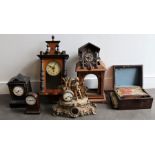 A collection of various clocks, boxes, woodenware and similar a quantity