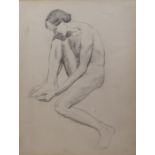 A L S Lowry 1887-1976 pencil sketch , male nude study Provenance : Originally from the collection of
