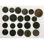Collection of 18th & 19th Century British token coins, includes 1792 Barbados penny, 2 x 1811
