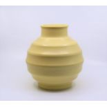 A large Wedgwood Keith Murray yellow gobular vase  Good condition 25cm high