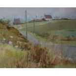 A 20th cent oil on panel, "Welsh Farmhouses"  signed lower right Joan Bates original price £225
