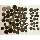 Collection of India & Afghan coins, including temple tokens.