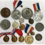 Commemorative & Coronation medals with other items.