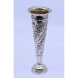 A silver William Comyns circa 1890 Posy vase, weighted 1890 total gross 400g