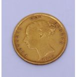 A GOLD  half sovereign , Shield back 1885