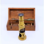 A cased 19th cent Single drawer microscope
