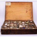 A 19th cent specimen rock collection, housed in original pine case, historic Lots road auction label