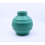 A blue/green turquoise Wedgwood Keith Murray gobular vase  Good condition 18cm high