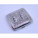 An indian silver cigarette case 100g,