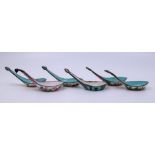 A collection of Chinese enamel Qing dynasty serving spoons