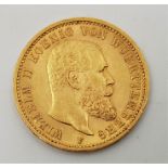 German States - Kingdom of Prussia: A 1900 Wilhelm II 20 mark gold coin.