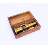 A Cased 19th cent single drawer microscope
