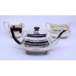 A fine quality Silver Teapot Jug and bowl set, Z Barraclough & Sons Sheffield 1916, total weight