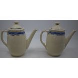 The Blue Funnel Line - a pair of teapots, approx 15cm high