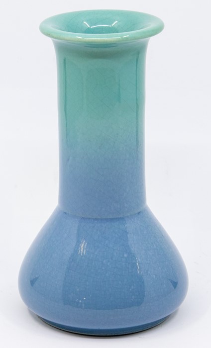 An Ault globe and shaft vase, green and blue ombre glaze, 16.5cm high, impressed mark to base - Image 3 of 4