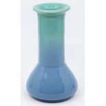 An Ault globe and shaft vase, green and blue ombre glaze, 16.5cm high, impressed mark to base