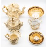 A Victorian Coalport style pattern no: 2132 part tea service to include: 11 breakfast and 10 tea